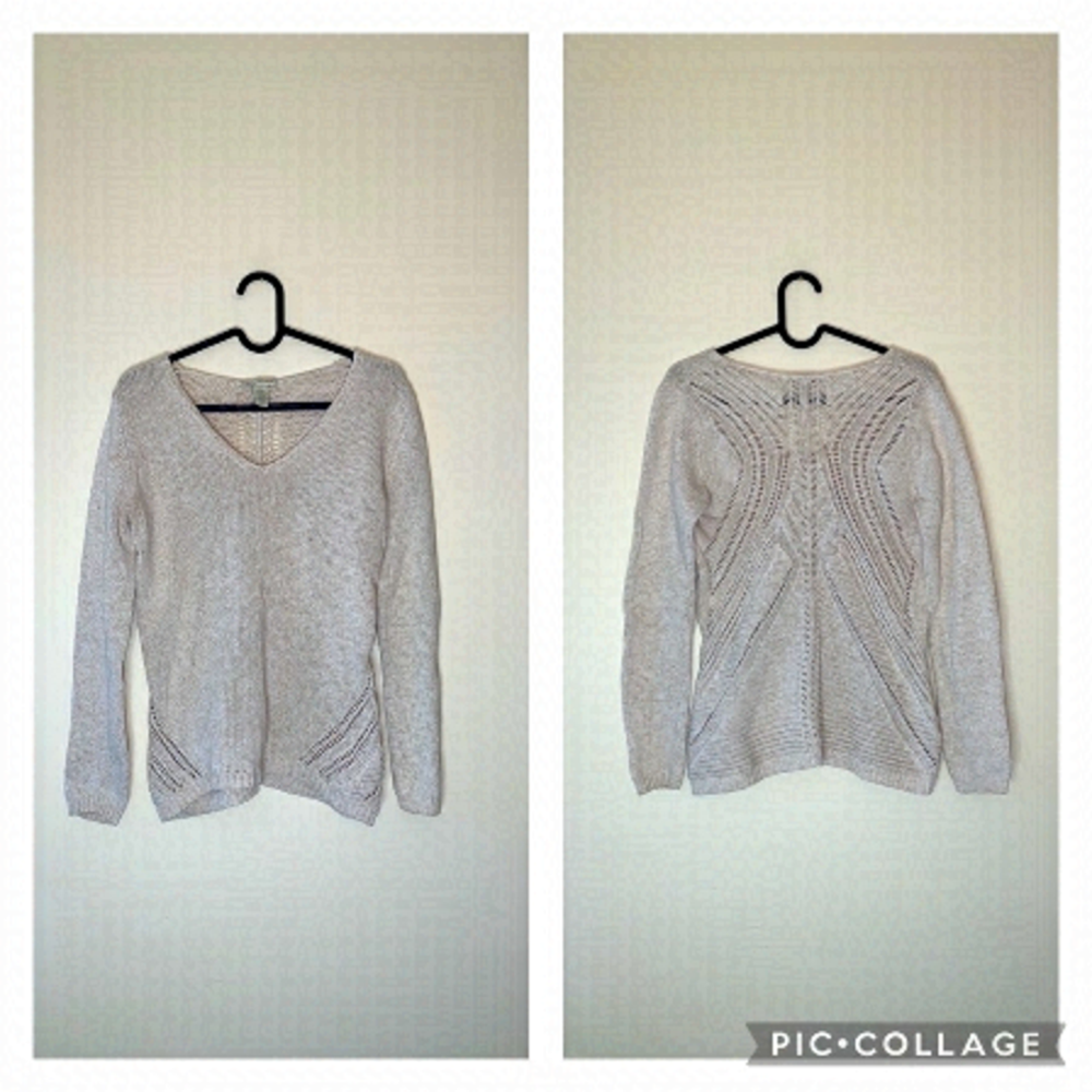 WHITE + WARREN Intricate Knit Sweater